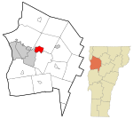 Chittenden County Vermont incorporated and unincorporated areas Essex Junction highlighted